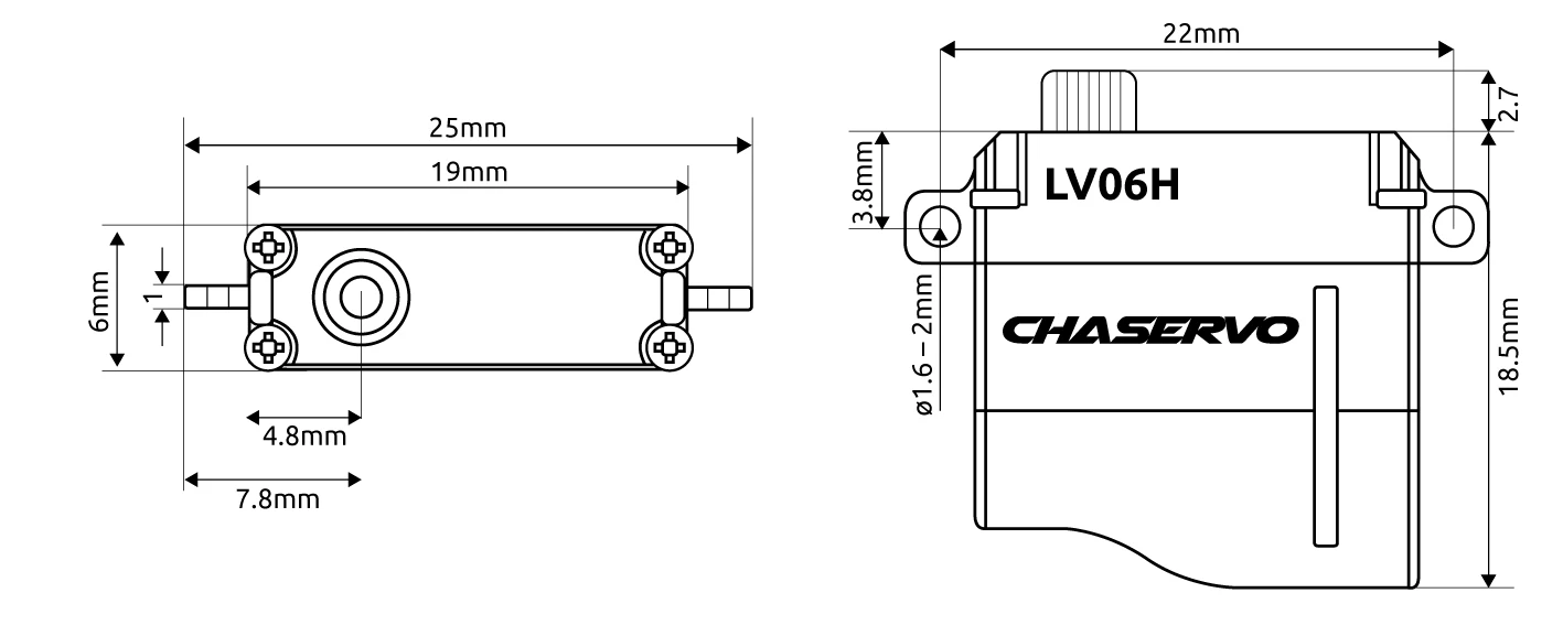 CHA LV06H WING Servo - 1.7Kg.cm 0.06s 5.8g 6mm 3 CHA LV06H WING Servo - 1.7Kg.cm 0.06s 5.8g 6mm - Image 3
