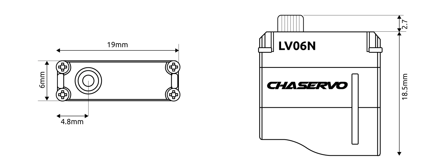 CHA LV06N Servo - 1.7Kg.cm 0.06s 5.8g 6mm 3 CHA LV06N Servo - 1.7Kg.cm 0.06s 5.8g 6mm - Image 3
