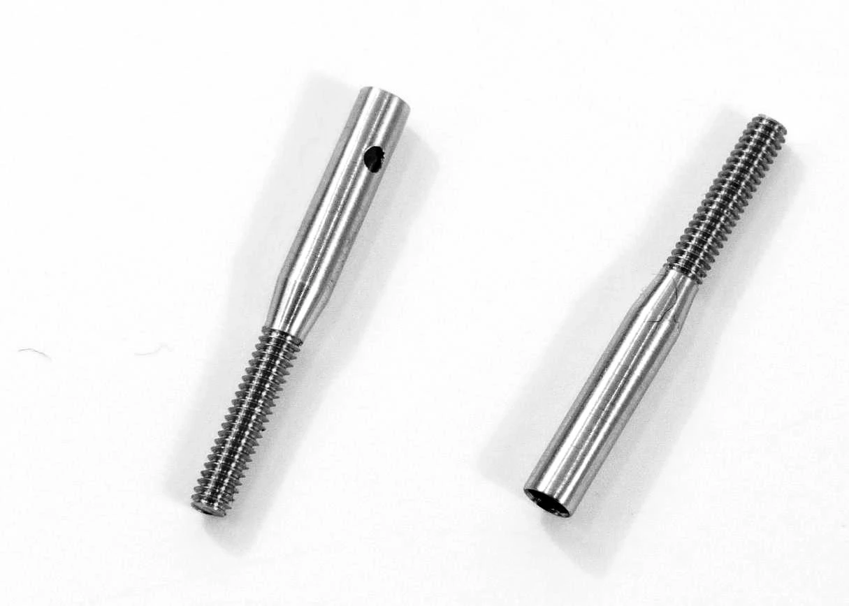M2 Stainless Steel Pushrod Ends For 1.5mm Rods (2) 1 M2 Stainless Steel Pushrod Ends For 1.5mm Rods (2)