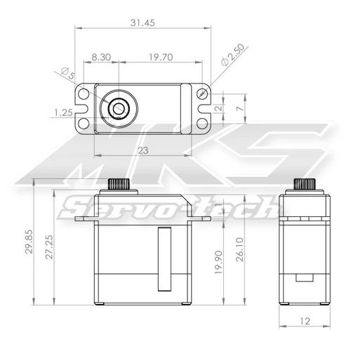 MKS HV6125E Servo - 3.5Kg.cm 0.05s 19.9g 12mm 4 MKS HV6125E Servo - 3.5Kg.cm 0.05s 19.9g 12mm - Image 4